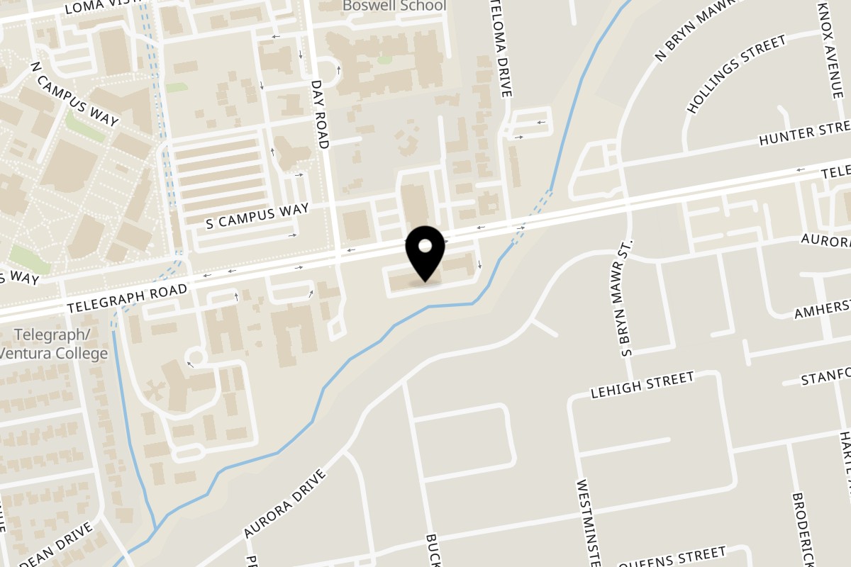 Map showing the location of bb Acai & Juice Store on 5100 Telegraph Rd D in Ventura